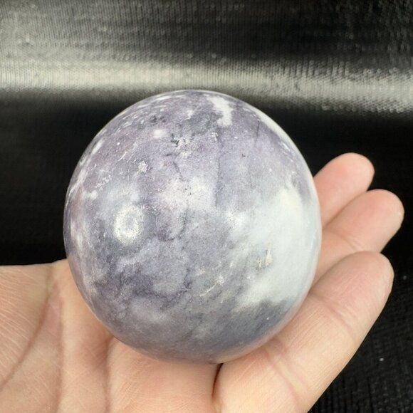 Vintage Italian Marble Carved Large Egg Figurine Paperweight Stone Heavy Purple - Picture 10 of 13